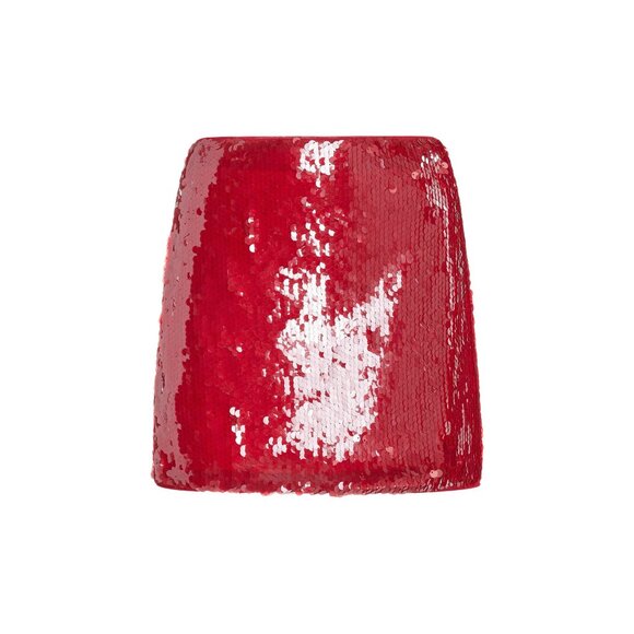 STAUD Vedette red Sequined Skirt size 8 - Picture 4 of 13